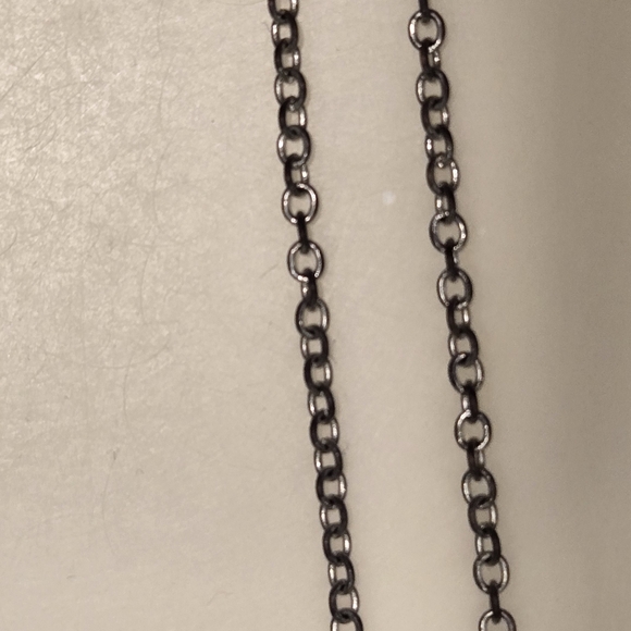 Necklace with Rhinestone Serpentine Pendant 22" Adj Silver Tone Chain - Picture 5 of 12